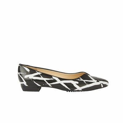 Brunate Klassische Model Ballerinas Damen Schwarz Weiß | FWGM59708