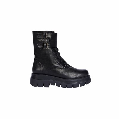 Brunate Lambskin Gefütterte Biker Boot Stiefeletten Damen Schwarz | JERZ04573