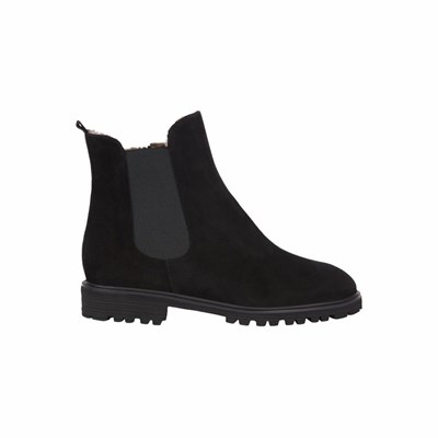 Brunate Lambskin Gefütterte Chelsea Bootie With Reißverschluss Stiefeletten Damen Schwarz | IPZX80291