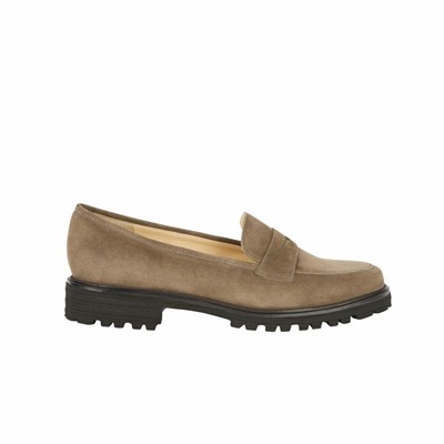 Brunate Sportliche Loafer Ballerinas Damen Grau Braun | BIOU98015