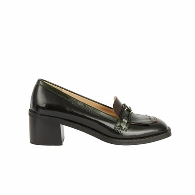 Brunate Squared Loafer On A Heel Pumps Damen Schwarz | RZMP49305