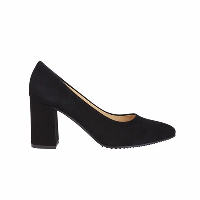 Brunate Stacked Heel Pumps Damen Schwarz | LYHK94870